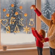 圣诞装饰灯 LED 窗户吸盘吊灯 驯鹿铃铛 房间派对 圣诞节 情人节装饰灯,装饰花束仙女灯,节日装饰,节日照明,家居装饰 圣诞装饰 房间装饰 冬季圣诞装饰 家居圣诞礼物 圣诞装饰 - 黃色 - 查看 5
