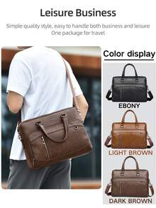 WEIXIER 公文包托特包，男士手提包，多口袋轻便便携休闲简约男包，时尚通勤包，新款商务旅行过夜包，适合出差、购物、旅行、运动、上学、通勤正式/商务正式