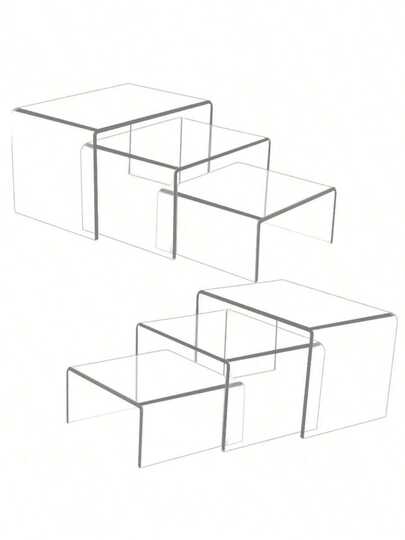 5 Models Set Of Clear Acrylic U-Shape Display Risers - Reusable Cupcake Stands For Desserts, Jewelry, Wedding Buffet, And Party SuppliesSturdy, Adjustable, And Easy To Assemble