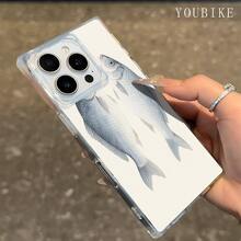 Funda para teléfono con diseño exclusivo inspirado en el diseño de bloques y el diseño de peces salados. Ofrece cobertura total con un aspecto transparente, garantizando resistencia a los golpes y un estilo elegante. - transparente - Ver 5