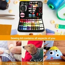 1pc Portable Sewing Kit, Home Sewing Tools, Thread Box Mending Needles, Suitable For Beginners, Adults, Summer Camp, Travelers And Families, With Storage Bag (Thread And Accessories Color Random)