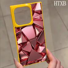 Funda rosa con diseño de patrón de bloques metálicos. Compatible con las series 16 Pro, 16, 15 Pro, 14, 14 Plus, 13, 13 Pro, 12 Pro y 12 Pro. Diseño a prueba de golpes con cobertura total, gran orificio, marco brillante y elegante. - Amarillo - Ver 2