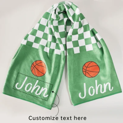 14 X 40 Inches Custom Printing Sports Towel, Personalized Basketball Towel, Soccor Team Gift, Baseball, Tennis, Fitness, Custom Name Golf Towels 35*100cm Shower Towels For Beauty Salon, Hotel Sports,Home Essentials, Towel, Skin Care