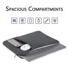 Túi đựng máy tính xách tay màu xám có lớp lót mềm mại, đơn giản và phù hợp với máy tính xách tay 11, 13, 14, 15, 16 inch, tương thích với Apple, Hp và Asus Túi đựng máy tính xách tay dùng trong lớp học Túi đựng đồ cho giáo viên Túi đựng đồ dùng trong lớp học - Màu xám đen - Xem 3