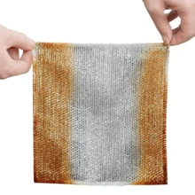 5件装魔术清洁布加厚双面金属钢丝抹布厨房洗碗锅洗碗布毛巾清洁工具 - 銀色 - 查看 5