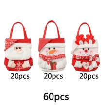 3D Design Stoff Geschenktüten - Weihnachts-Strick-Puppen Geschenktüten, Weihnachtsmann Schneemann Hirsch Puppen Aufbewahrungstasche, Weihnachtsabend Apfeltasche, Verpackungsbox, handgemachte Süßigkeiten Geschenktüte, perfektes Geschenk für Gastgeschenke und Dekoration 1 Stück Weihnachten Weihnachtsdekoration Weihnachtspyjamas Weihnachtsgeschenke Weihnachtsdekoration