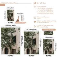 Bộ 3 tranh phong cảnh thành phố Ý tối giản hiện đại - Tranh nghệ thuật treo tường đương đại, cây ô liu xanh, tranh du lịch, kiến trúc châu Âu với cây cối, chủ đề thiên nhiên, tranh mùa hè, có hoặc không khung, trang trí phòng, trang trí nhà cửa, trang trí ký túc xá sinh viên, khách sạn, nhà ở, phòng khách, phòng ngủ, phòng tắm và văn phòng. Quà tặng trang trí tường - Nhiều màu - Xem 9