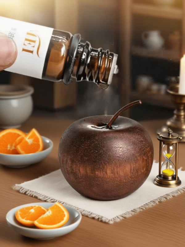 1pc Apple-Shaped Upright Diffuser, Car Fragrance Diffuser Wood, Essential Oil Aroma Diffuser Wood, Peaceful Apple Decor