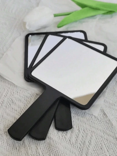 1pc Minimalist Elegant Handheld Mirror/Student Dormitory Makeup Mirror/Portable Small Mirror, Convenient For Touch-Ups