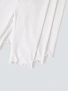 3条装 女童柔软舒适白色荷叶边打底裤，春秋季百搭叠穿裤 - 白色 - 查看 7