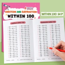 10-100 Addition And Subtraction Exercise Book: 64 Pages, With Answers, Step-By-Step Guidance, Used For Mental Arithmetic Training Within 100, Very Suitable For Students - Multicolor - View 10