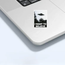 I Want To Believe 乙烯基車門貼紙，啞光表面，自黏式，單次使用，不對稱形狀，適用於汽車與表面裝飾，文具用品 - 彩色 - 查看 7