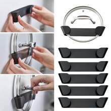 1/2 piezas Soporte de pared para tapas de ollas, organizador de almacenamiento autoadhesivo montado en la pared, adecuado para tapas de ollas de hasta 24 cm, mantenga su cocina ordenada y limpia - Multicolor - Ver 3