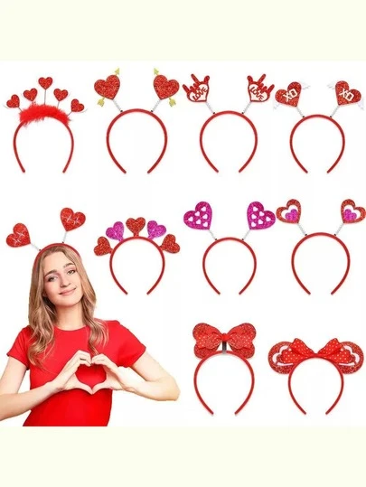 Valentine's Day Anniversary Decoration Heart Hair Hoop Hair Accessories, Holiday Party Dress-Up Red Heart Butterfly Hair Accessories! Party Gifts And Daily Use Hair Accessories, Hair Hoops, Hair Rings, Headbands, Hair Accessories For Ladies, Home Beauty Accessories And Gifts For Ladies!