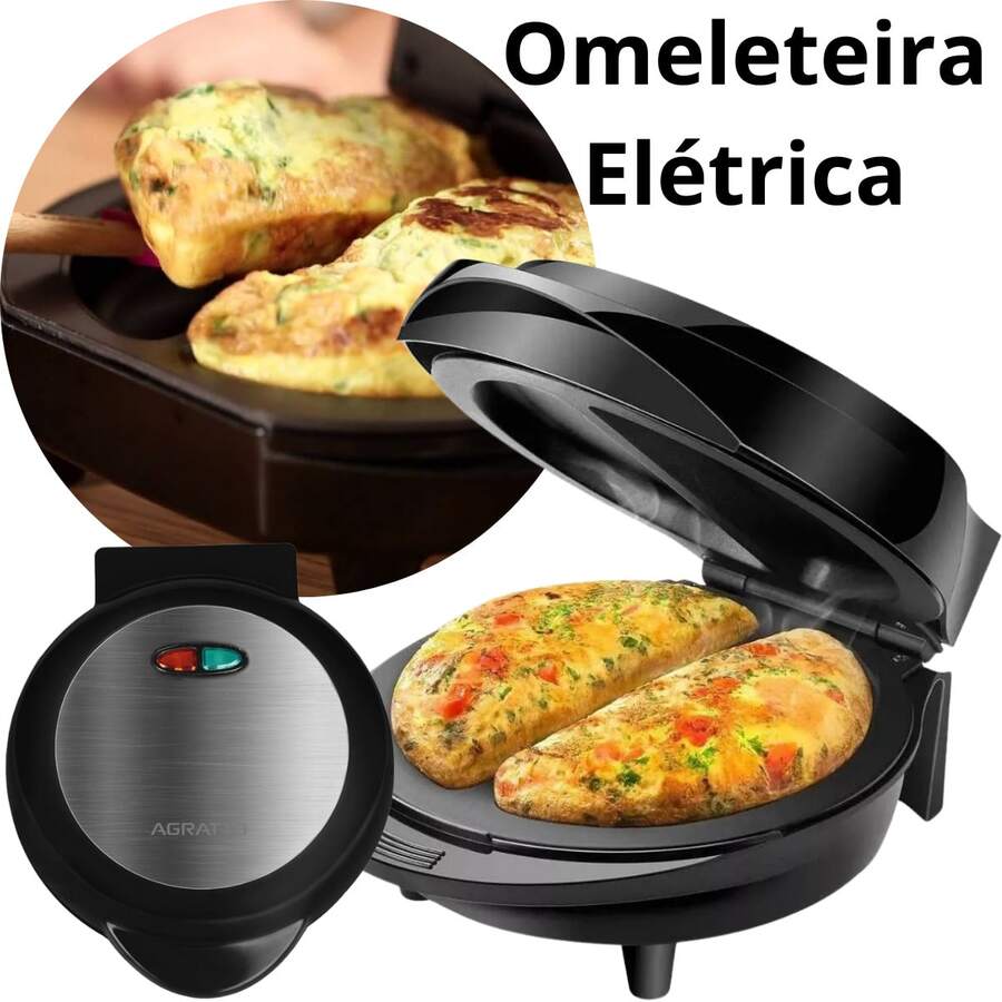Non-Stick Electric Omelette Maker 110v Double 800w Agratto Mr. Cheff - 黑色110V - 查看 1