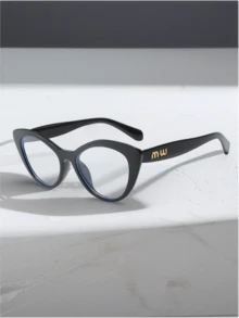 1pc European Retro Fashion Cat-Eye Flat Glasses, Y2K Clear Fake Glasses,Stylish And Eye-Protective, Effectively Blocking Harmful Light. Suitable For Ladies For Work, Leisure, Vacation, Electronic Reading, Looking At Mobile Phones, And Academic Style Glasses. - Multicolor - View 7