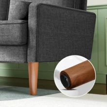 JANZDIYS 2-Seater Sofa, 121 Cm Linen Sofa With Spring Cushions, Mini Room With Armrests, Modern Living Room Loveseat, Fixed 2-Seater Loveseat