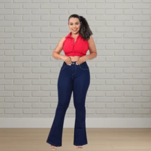 Women's Flare Jeans Marbled Simple Casual Jeans Pocket Zipper Button Flare Pants Office Fall/Winter - Softened - View 5