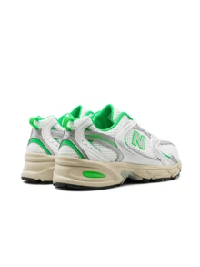New Balance 530 男士运动鞋运动跑步鞋轻便透气网眼缓震舒适系带日常健身旅行街鞋 - 白色/綠色 - 查看 2