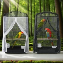 1 pezzo Copertura per gabbia per uccelli in rete con cerniera, accessorio per gabbia traspirante e anti-zanzare e anti-polvere, adatto per uccelli e piccoli animali domestici, per tutte le stagioni - Multicolore - Visualizzare 2