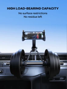 REMAX 通用型360°旋转车载手机/iPad平板电脑支架；三合一多功能设计，适用于中控台、空调出风口和挡风玻璃；稳固抓握；汽车旅行配件；iPad车载支架；汽车配件 - 黑色 - 查看 6