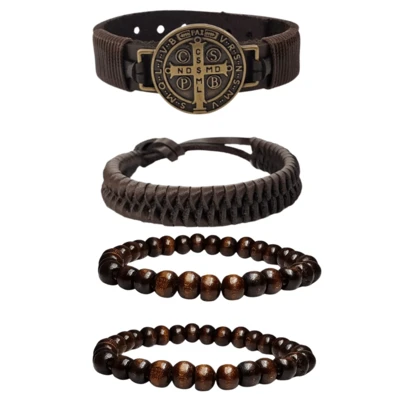 Pulseiras Masculinas de Couro São Bento C04