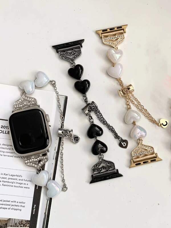 For SE Series And 10-1 Generation, The Shape Such As Mood Valentine's Day Gift Wristband. This Heart-Shaped Wristband The Fashion And Personalization Of Your Apple Smartwatch. The Elegant Series, Press The Gem Button To Allow The Adjustment Of The Wristband Size To Better Fit Your Wrist. It Is Perfect Gift For Valentine's Day, Suitable For Men And Women, Including Birthday Gifts (Only Wristband).