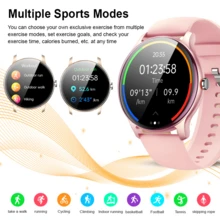 1 Stück Unisex Silikon Armband Smartwatch, mit kabelloser Anruffunktion, Schrittzähler, Kalorienrechner, Distanzverfolgung, mehrere Sportmodi, Alarm, Anrufe & Nachrichten Benachrichtigungen, 1,32" runde HD Anzeige, Vollbildschirm, kompatibel mit Android & iOS Smartphones, geeignet als Urlaubsgeschenk - Verschiedenfarbig - Übersicht 5