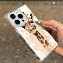 Funda tipo bloque con diseño de jirafa. Compatible con los modelos 16 Pro, 15 Pro, 14, 14 Plus, 13, 13 Pro, 12 Pro y 12 Air. Transparente, con cobertura total, resistente a golpes y con un diseño elegante. - transparente - Ver 4
