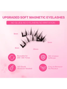 1 Cặp Lông Mi Giả Từ Tính Lông Mi Giả Fox Eyelash Tự Nhiên Mi Giả Từ Tính Dài Tự Nhiên Không Cần Keo Dán Bộ Nối Mi Giả Có Thể Tái Sử Dụng Kèm Dụng Cụ Gắn Mi Không Cần Keo Dán Và Không Cần Tẩy Trang Mi Dễ Dàng Sử Dụng Thích Hợp Sử Dụng Hàng Ngày - lông mi mềm mại - Xem 7