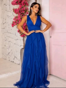 Women's Dress For Bridesmaid, Graduation, Wedding, Guest - Royal Blue - View 1