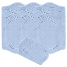 4pc Washable Rug Mat Set Caravan Romany Anti-Allergic Non-Slip Tourer Leafy - Blue - View 3