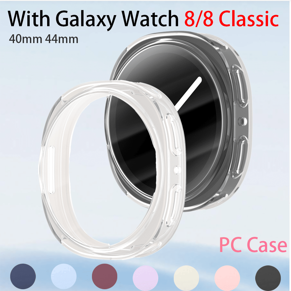 1个软TPU保护壳+屏幕保护膜，全包覆式保护框，兼容三星Galaxy Watch 8 40mm/44mm男女款，软TPU面板全包覆式保护框，兼容三星Galaxy Watch 8智能手表配件