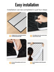 Tenda magnetica termoisolante per porta senza foratura con nastro magico, blocca odori e batteri per Natale/Ognissanti, stile zanzariera per finestra