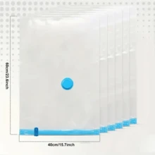 6 件/套超大真空储物袋套装 - （15.7x23.6 英寸，带 1 个手动泵）可重复使用、节省空间、密封压缩、防尘、无需电源 - 非常适合衣物和床上用品、旅行和衣柜存储、真空储物袋、便携式旅行袋、衣物收纳袋、行李包装袋 - 彩色 - 查看 3
