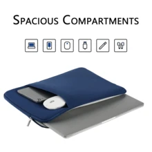 Túi đựng máy tính xách tay bên trong cho 11 13 14 15 16 inch có lớp lót mềm mại và thiết kế đơn giản tương thích với Apple, Hp, Asus Túi đựng máy tính xách tay Maillard màu thu đông kiểu Maillard Túi đựng máy tính xách tay tối giản cho lớp học Túi đựng đồ cho giáo viên Túi đựng đồ cho lớp học - Màu xanh hải quân - Xem 3