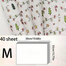 15/40 Sheets Of Thin Paper With Christmas Lantern Patterns, Gift Wrapping Paper, Suitable For Christmas Decoration, Winter, Thanksgiving, Birthday Gift Packaging, Bouquet Packaging, Gift Bag Filling, And Party Gifts, Best For Christmas, Perfect For Thanksgiving