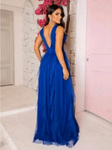 Women's Dress For Bridesmaid, Graduation, Wedding, Guest - Royal Blue - View 2