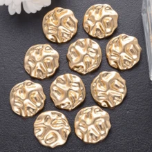 2/4 Stücke Vintage asymmetrische geprägte Metallknöpfe, modische dekorative Knöpfe für Mäntel, Pullover, Hemden, Jacken, Schuhe, Hüte, Taschen DIY Nähzubehör - Verschiedenfarbig - Übersicht 5