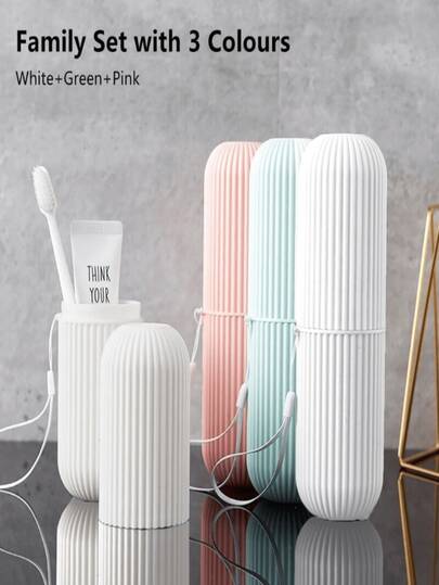 1 pieza, Estilo de rayas verticales | Taza de artículos de tocador de viaje | Caja de almacenamiento de cepillo de dientes/pasta de dientes | Estuche para cepillo de dientes | Estuche para pasta de dientes | Estuche dental portátil | Vaso enjuagador elegante - Compacto, ligero, fácil de transportar | Artículo de viaje esencial, accesorio de viaje, accesorio de baño, necesidad de baño | Para viajes, vacaciones, gimnasio, campamento | Excelente para viajeros