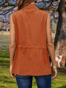 Women's Outdoor Utility Vest Fall Lightweight Sleeveless Jacket With Pockets Travel Hiking Fishing Camping Layer - 粉色 - 查看 3