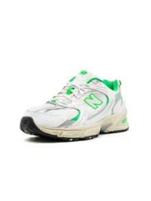 New Balance 530 男士运动鞋运动跑步鞋轻便透气网眼缓震舒适系带日常健身旅行街鞋 - 白色/綠色 - 查看 3