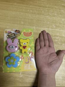 3 件套三明治切刀饼干面包模具兔子熊猫花朵便当盒装饰工具厨房小工具 - 彩色 - 查看 11