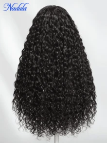 Nadula 7x5 Bye-Bye Slip™ Wig Black Water Wave Flexible Mesh Cap Wig With Secure Silicone Strips And Drawstring No Slip Glueless Wig Water Wave With Baby Hair Pre Cut Pre Plucked Bleached Knots Ready To Wear Glueless Human Hair Wigs 180% Density - SNatural - 查看 5