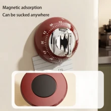 磁性厨房计时器 - 精密倒计时器，强力粘合，机械台式/冰箱计时器，适用于烹饪、烘焙和学习（易读表盘）1 件