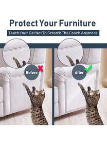 20pcs Anti-Cat Scratch Sofa Protective Tape, Wear-Resistant Furniture Sofa Sticker, Anti-Cat Scratch Tape, Pet Furniture Protection Tool Suitable For Leather & Fabric Sofa