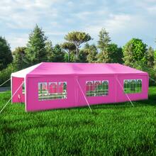 10x30' Wedding Party BBQ Garden Canopy Tent Outdoor Gazebo With 8 Removable Sidewalls - Pink - View 2
