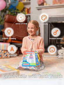 Kids' English Learning Intelligence Touch Book With Sound Function, Educational Talking Book Toy With Reusable Pen, Electronic Learning Pronunciation Cognitive Enlightenment Audiobook For Preschool Toddlers, Perfect Birthday And Christmas Gift, Toys, Christmas, Toys For Girls, Toddler Toys