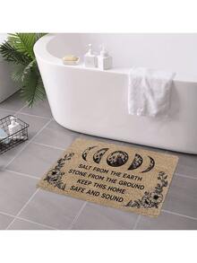1pc "Witch's Doormat Salt" - Absorbent Non-Slip Welcome Mat From The Earth - Rubber Backed Crystal Velvet Graphic Print Carpet, Small Rug. Bedroom Carpet, Bathroom Mat, Kitchen Carpet. Decorative Rug, Washable Entryway Mat, Suitable For Kitchen, Dining Room, Hallway, Bedroom, Party, Yard Decor, Holiday Decor - Multicolor - View 3
