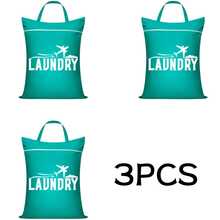 Waterproof Airplane Pattern Laundry Bag, Adjustable Handle And Zipper Closure, Polyester, Washable, Ideal For Travel, Gym, Yoga, Home Use, Fashionable "Laundry Bag" Design, Red, Green, Gray, Black, Laundry Room Accessory, Gym Bag, Casual Style, Smooth Texture - Multicolor - View 18